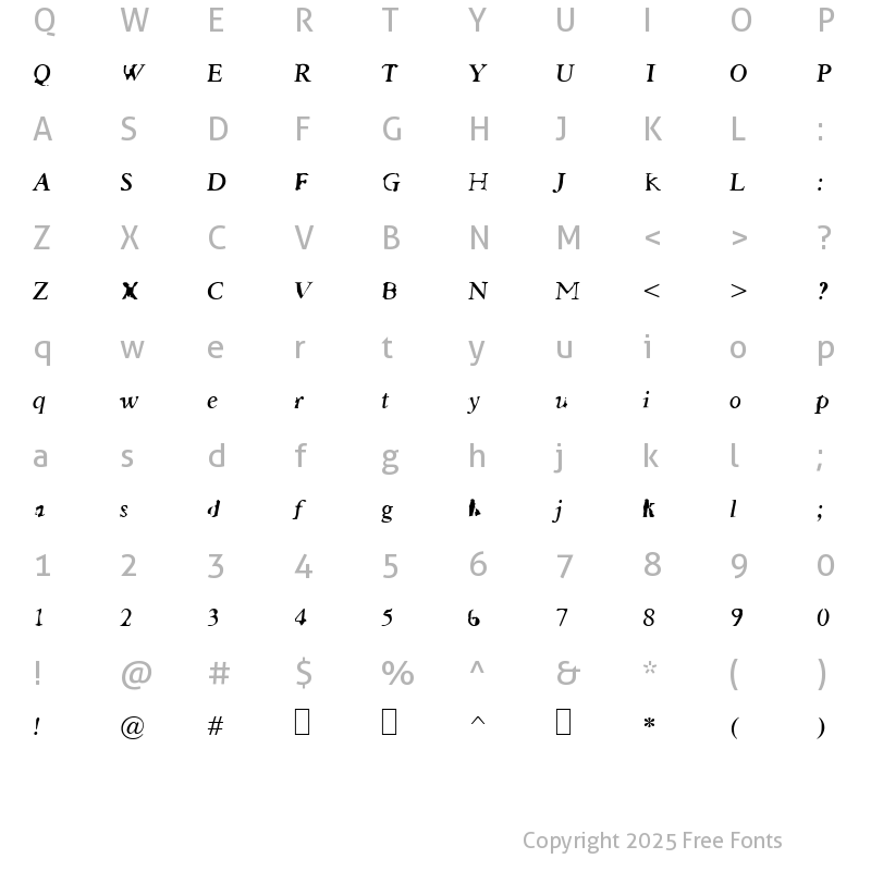 Character Map of Suffrage GSD