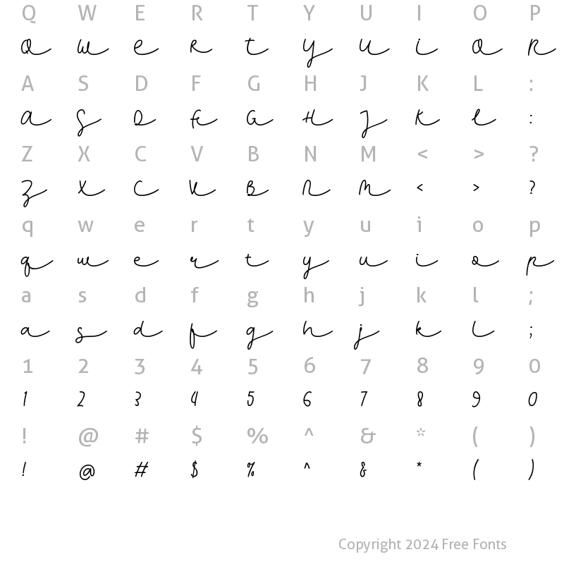 Character Map of Sugar Brown Script Regular