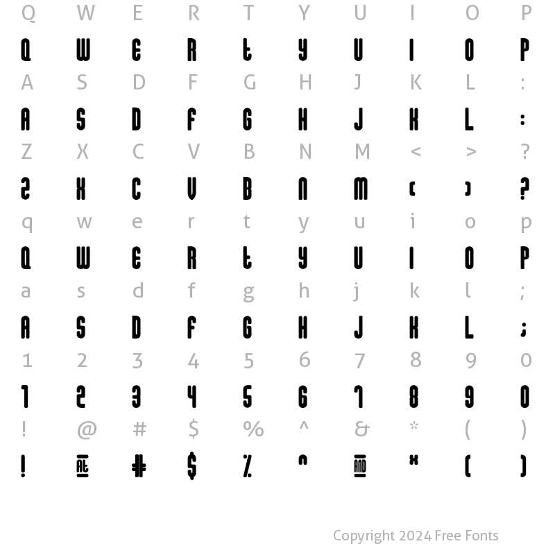 Character Map of sugar regular