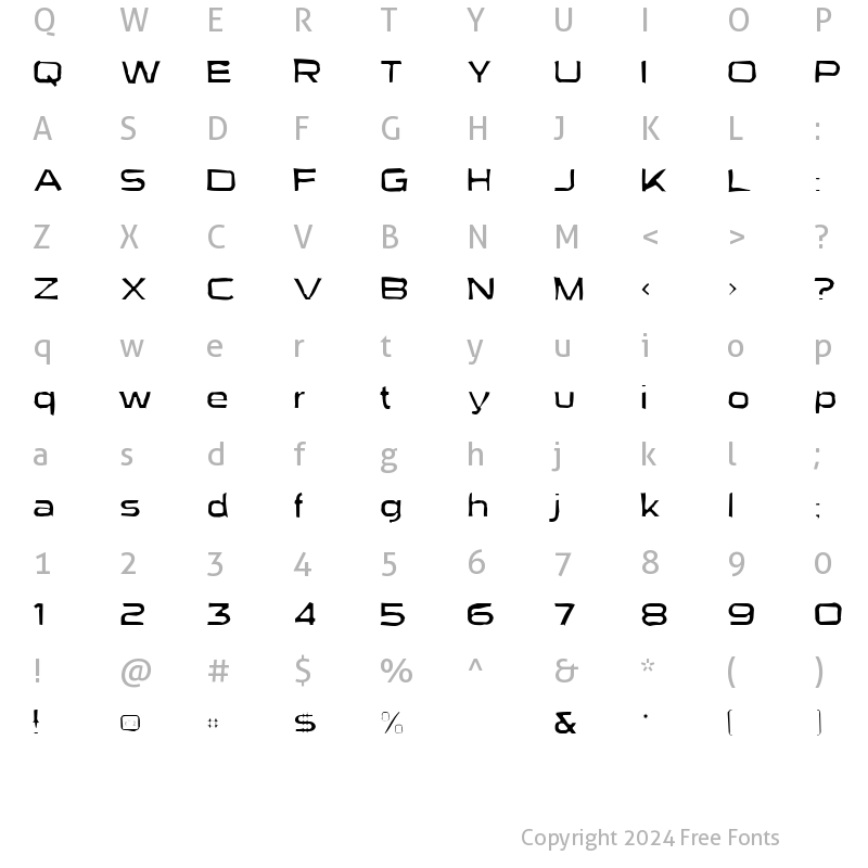 Character Map of Sui Generis Gaunt Regular