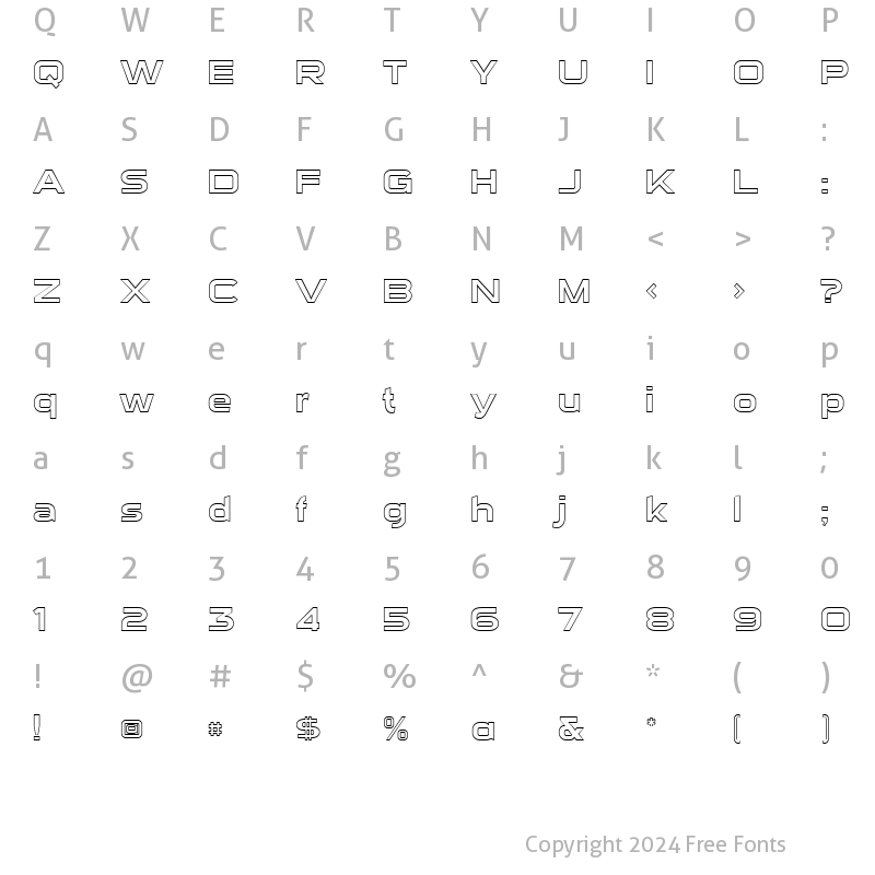 Character Map of Sui Generis Outline Regular