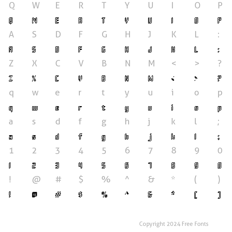 Character Map of Sujeta 3D Regular