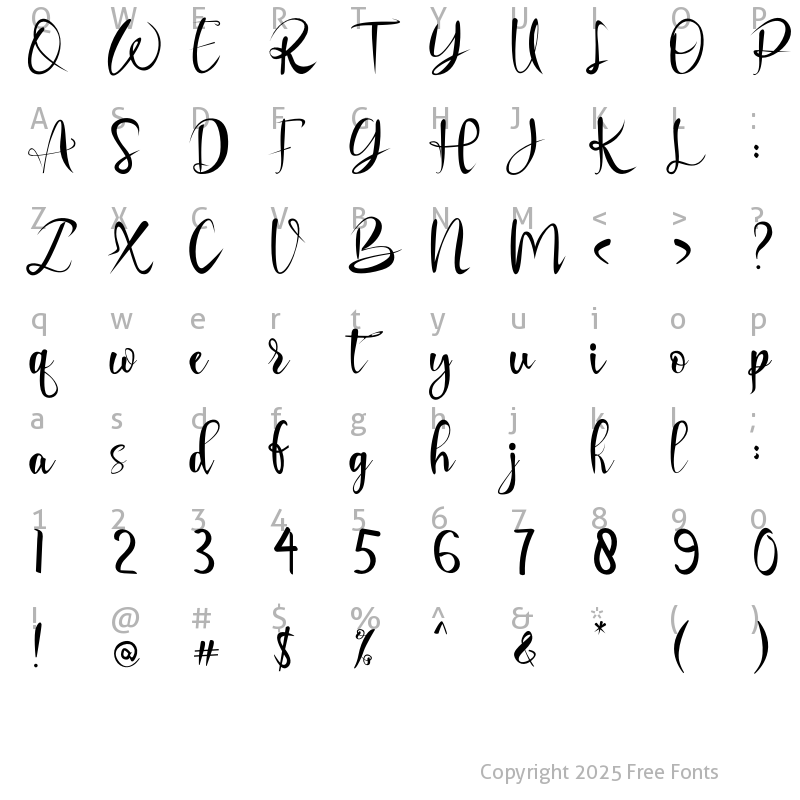 Character Map of Suka Bohong Regular