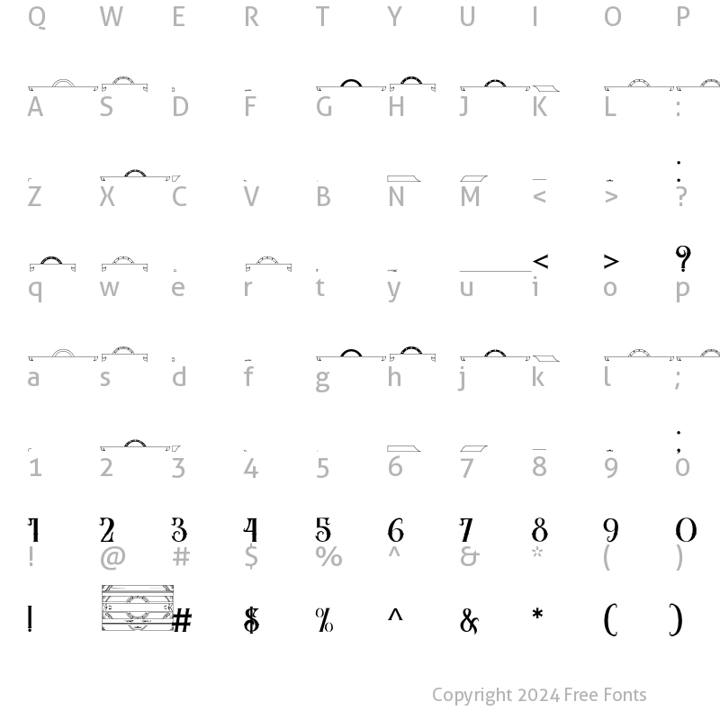 Character Map of SULTANFRAME Regular