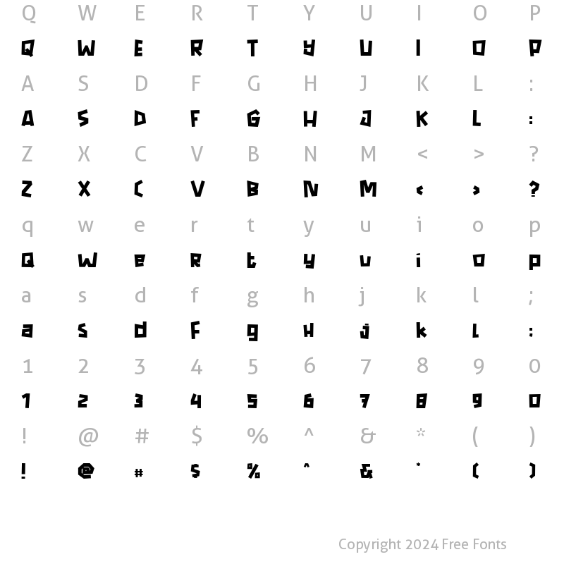 Character Map of Summer Flash Basic Regular