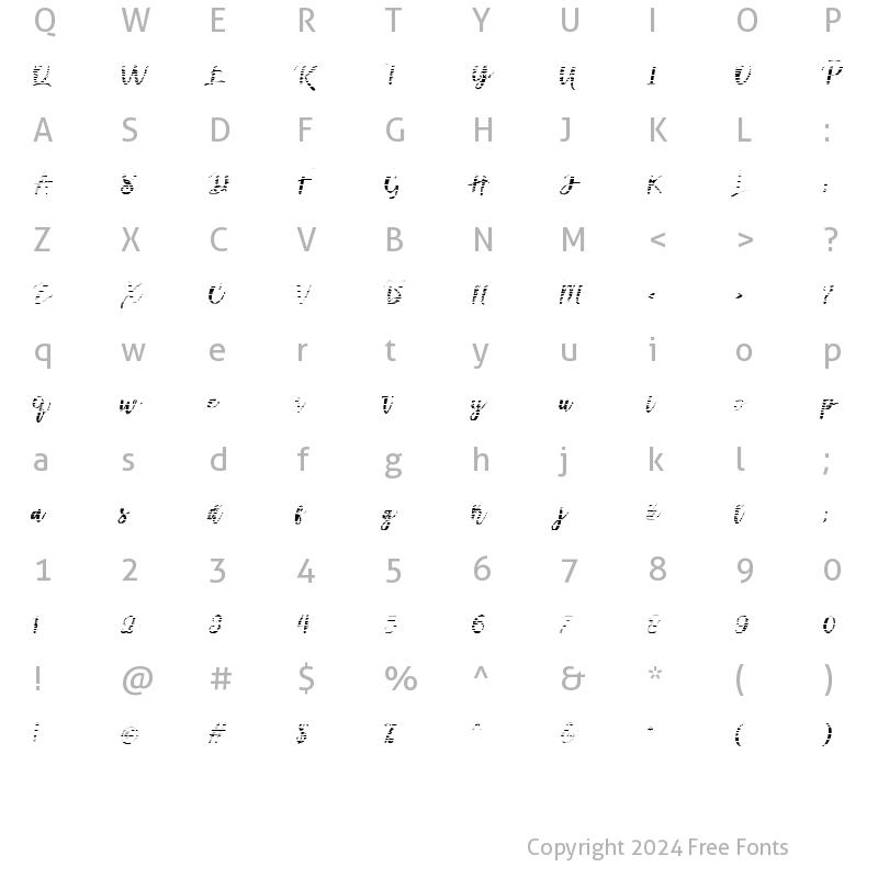 Character Map of Summer Gradient Regular