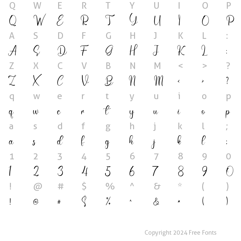 Character Map of Summer  Signature Regular