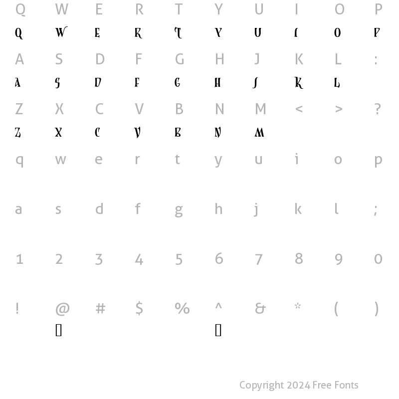 Character Map of Summerisle Demo Regular