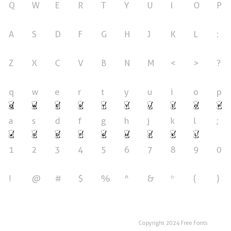 Character Map of Summer's Doggie Bones Regular