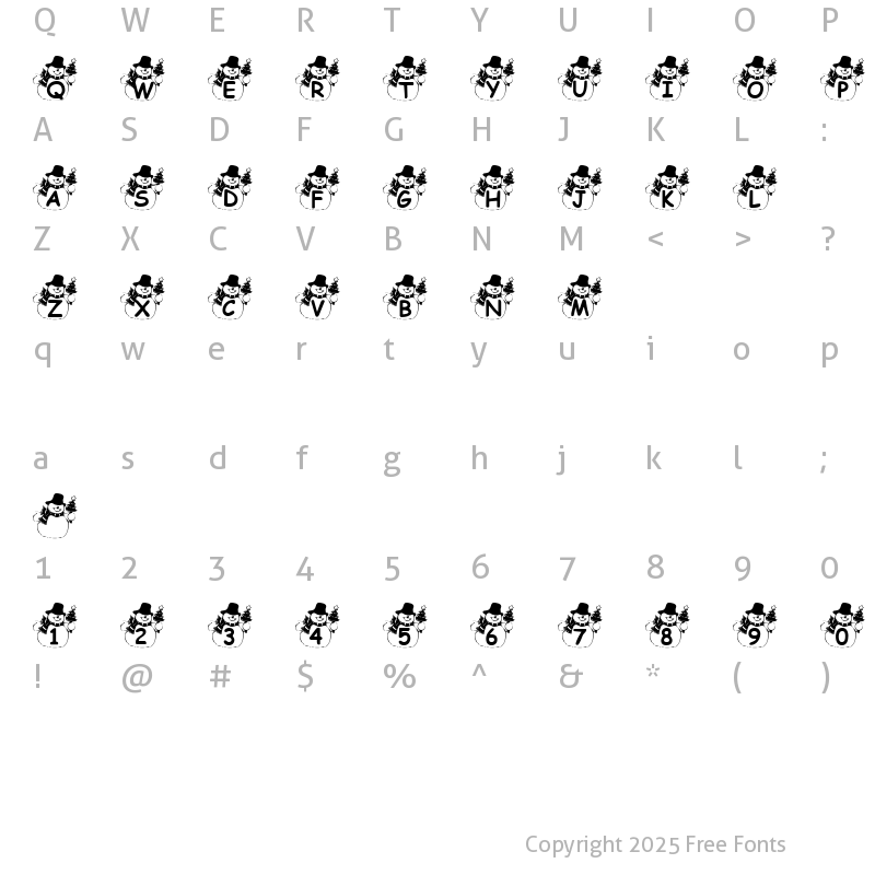 Character Map of Summer's Snowman Regular