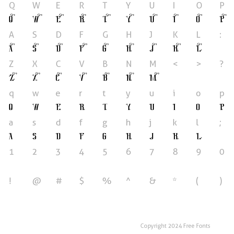 Character Map of SummerTimeFont Base Regular