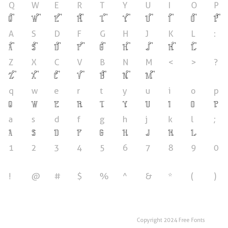 Character Map of SummerTimeFont Outline Regular