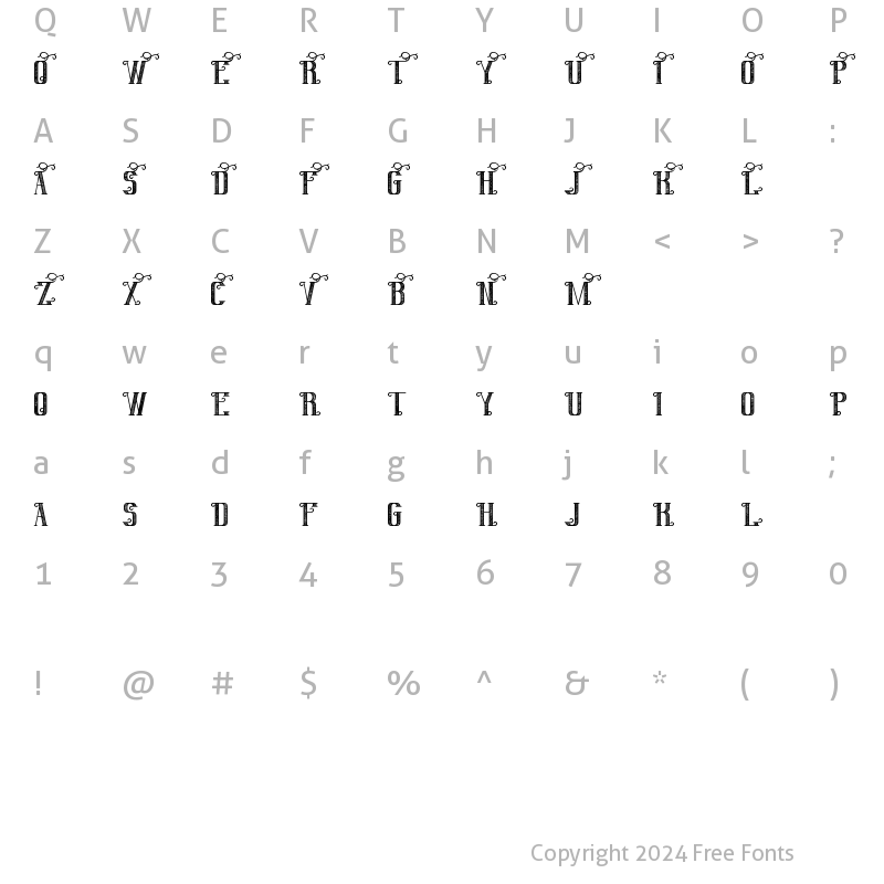 Character Map of SummerTimeFont Texture Regular