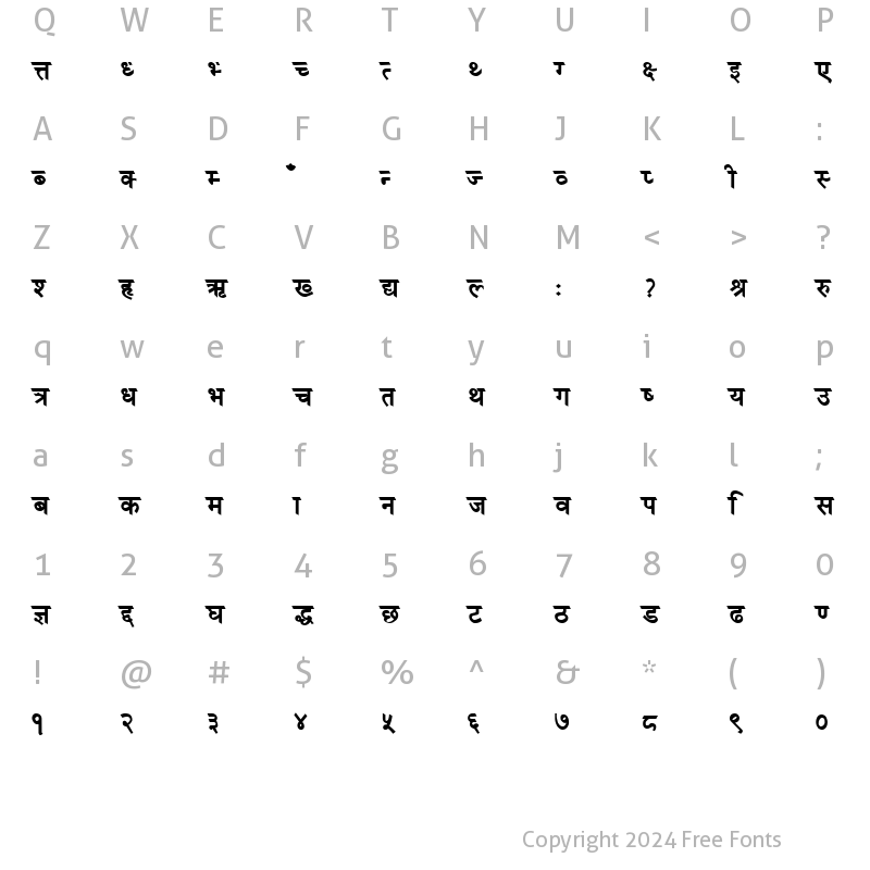 Character Map of Sumodbold Normal