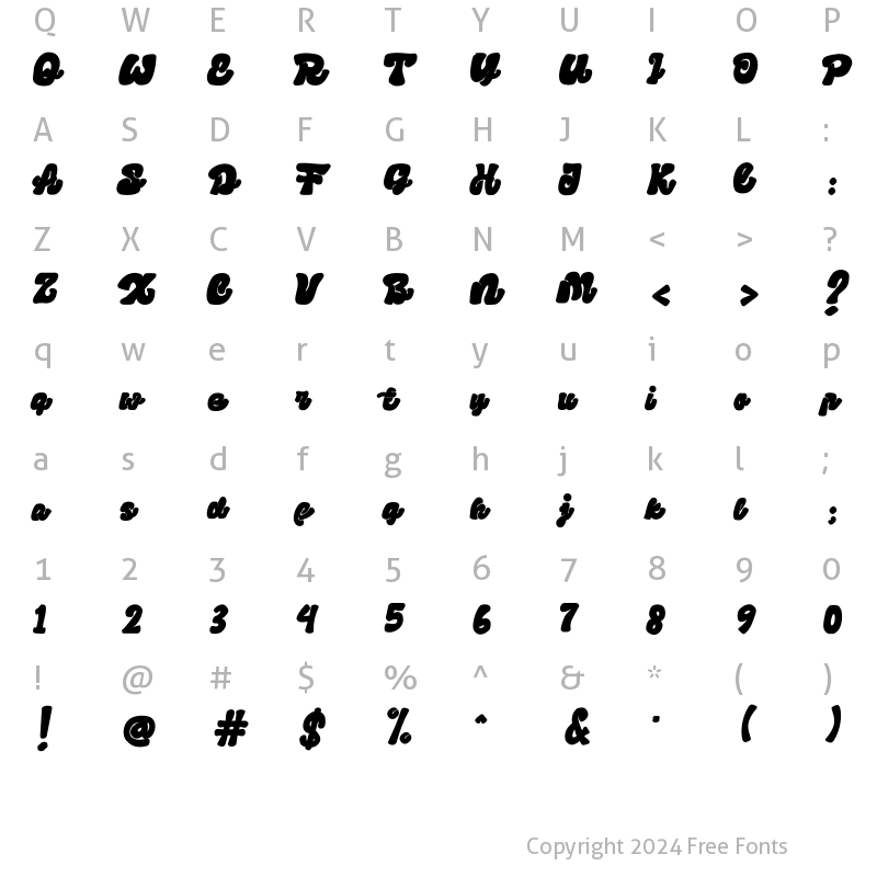 Character Map of Sumringah Regular