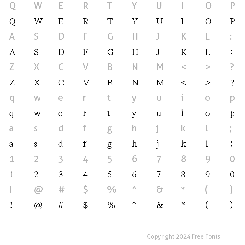 Character Map of SunBatang Light