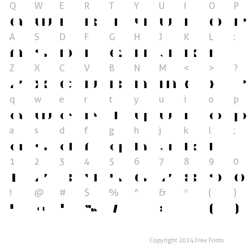 Character Map of Suncatcher Fill Regular