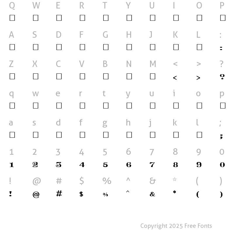 Character Map of SUNDARAM-0823 Regular