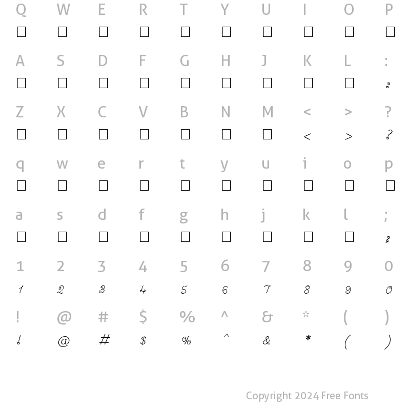 Character Map of SUNDARAM-1341 Regular