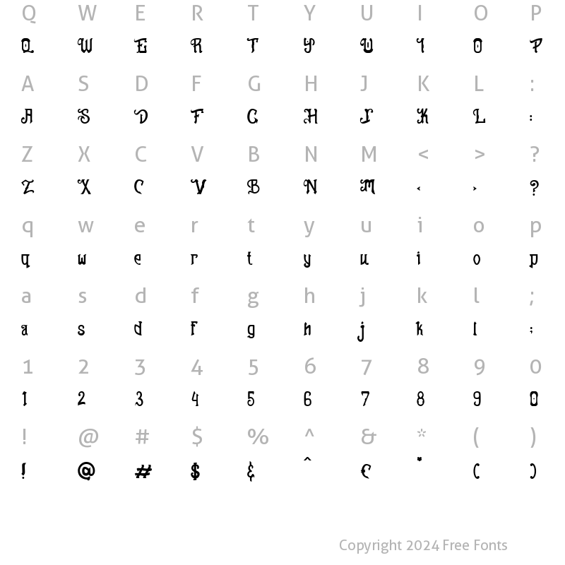 Character Map of Sundarta Regular