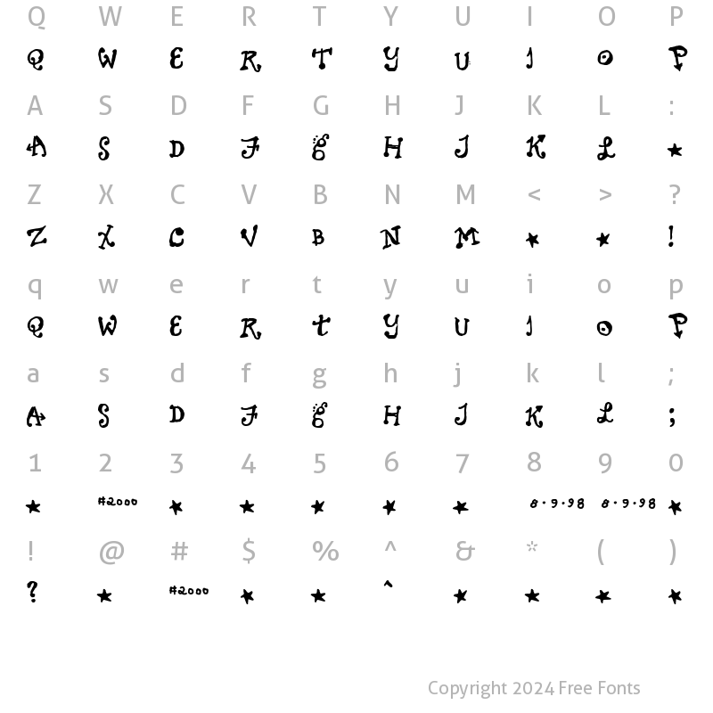 Character Map of Sundayluck Regular