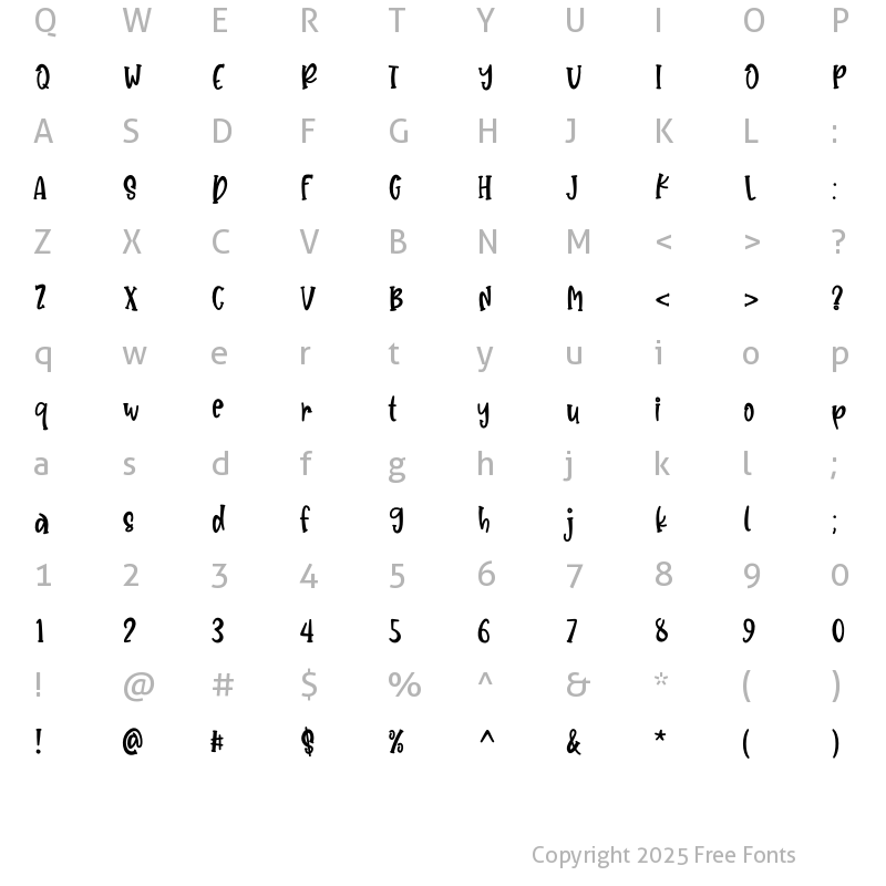 Character Map of SundaySmoothies Medium