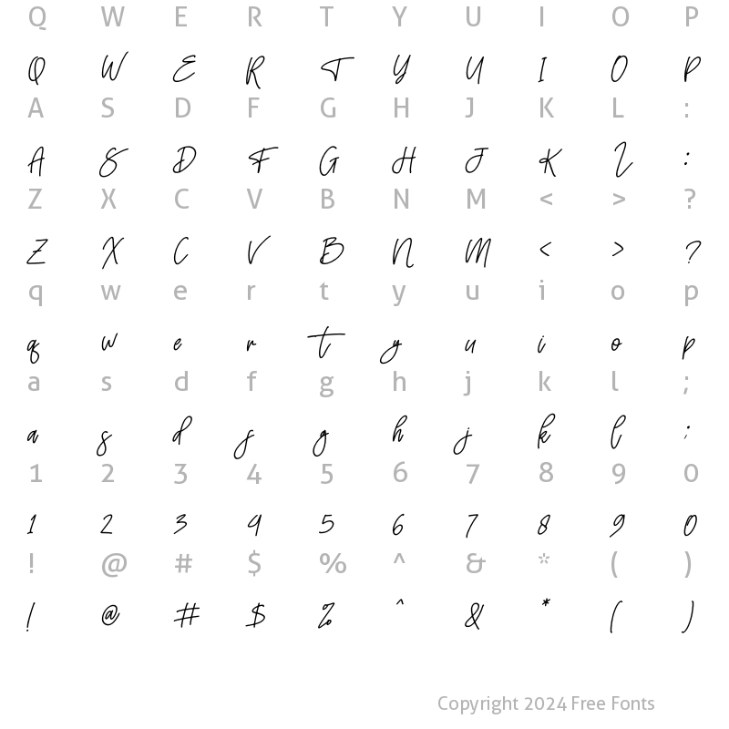 Character Map of Sundaytime Italic