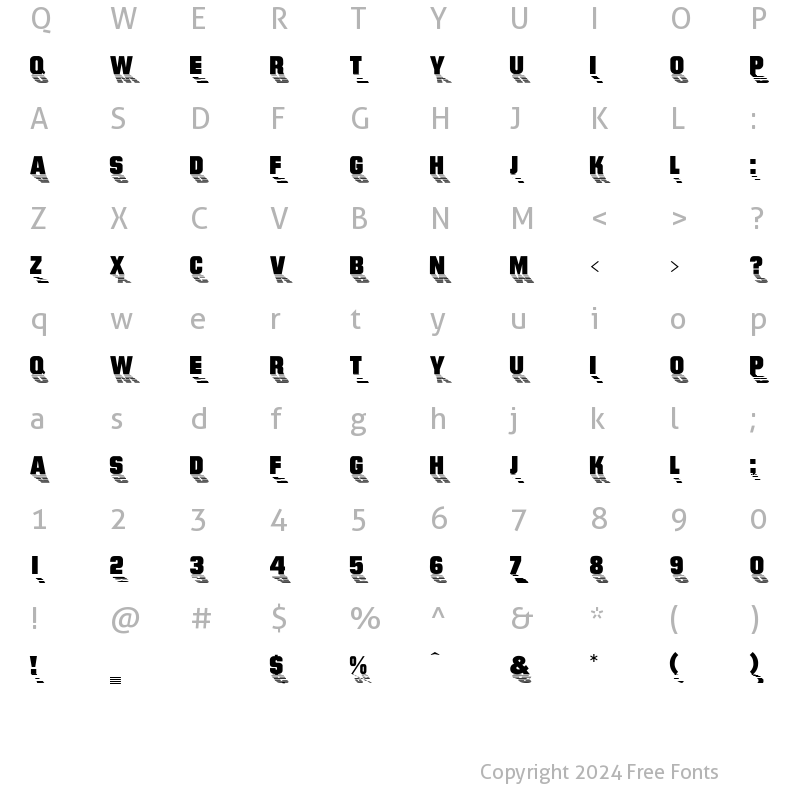 Character Map of Sundown Regular