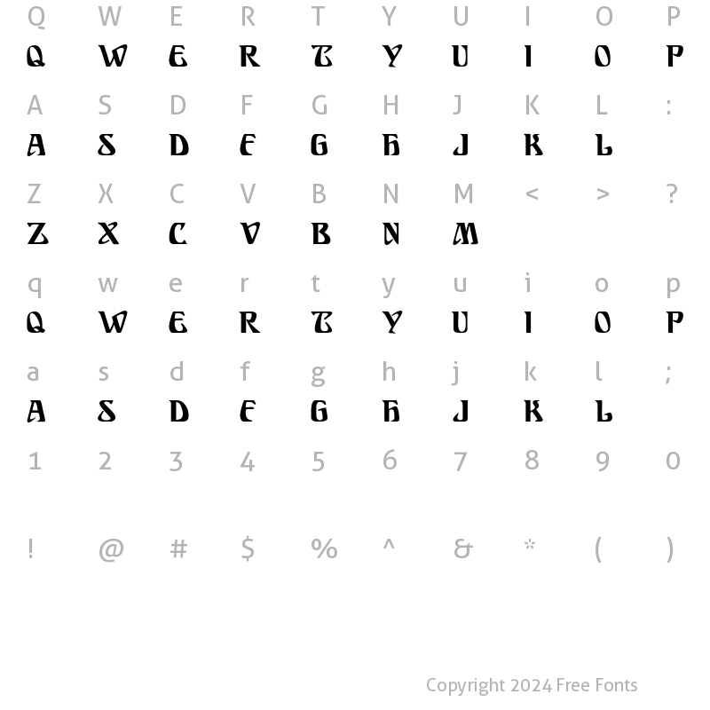 Character Map of SundraDisplayCaps Bold