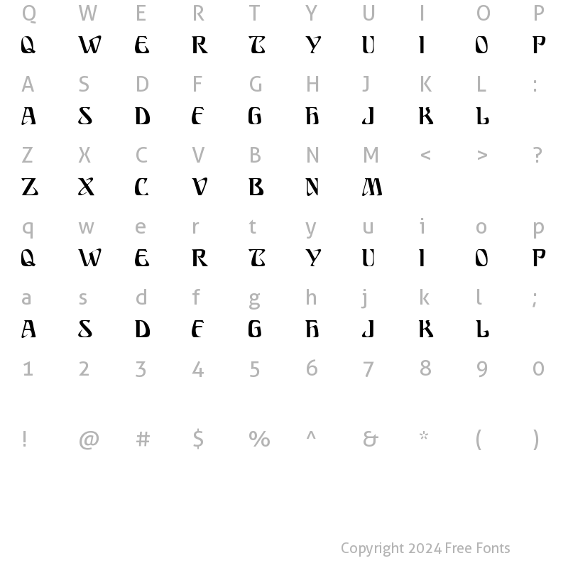 Character Map of SundraDisplayCaps Regular