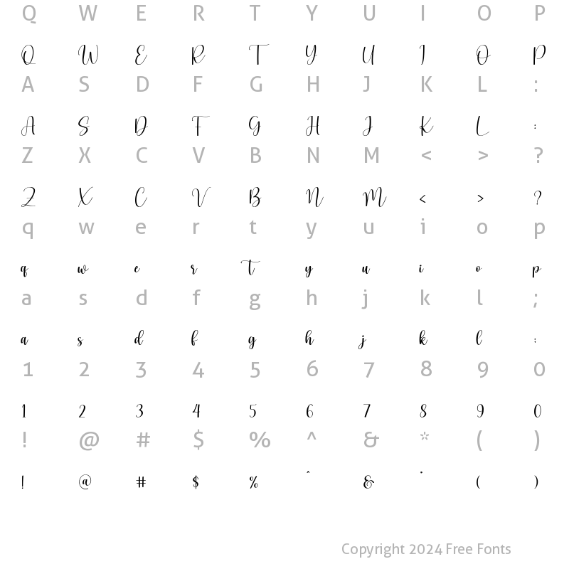 Character Map of Suneater Regular