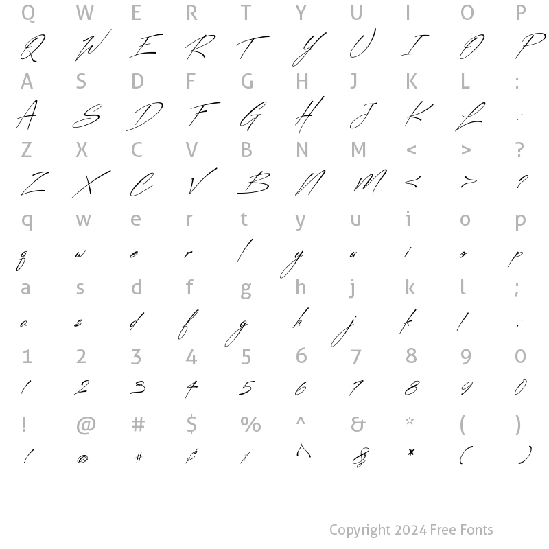 Character Map of Sunkist Regular