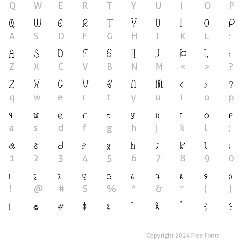 Character Map of Sunny Smile Regular