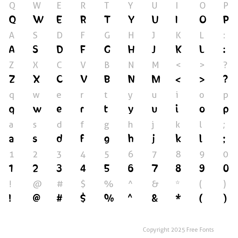 Character Map of SunnySide Regular