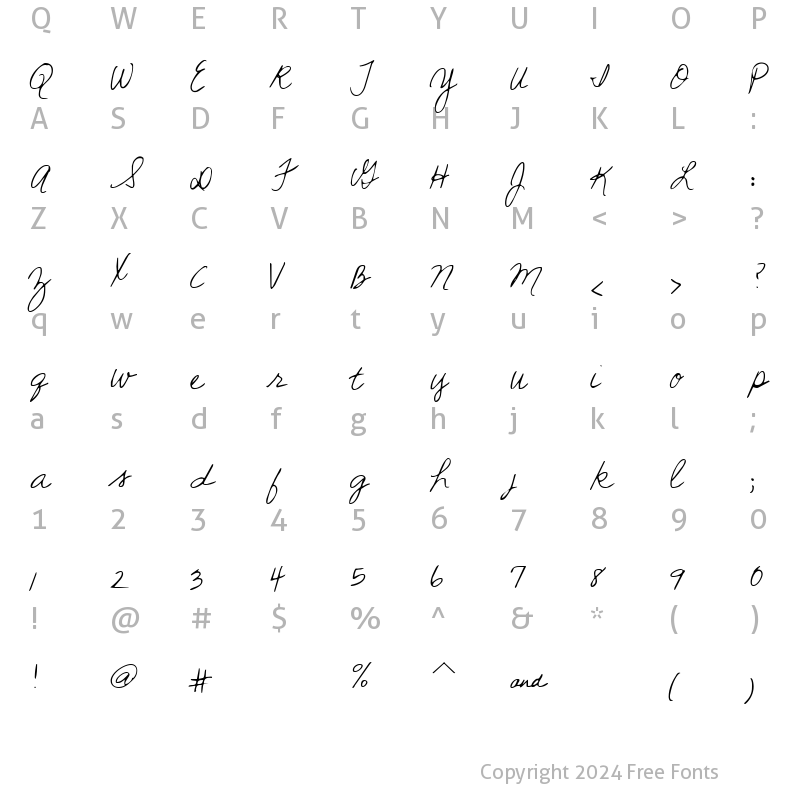 Character Map of Sunshine In My Soul Regular