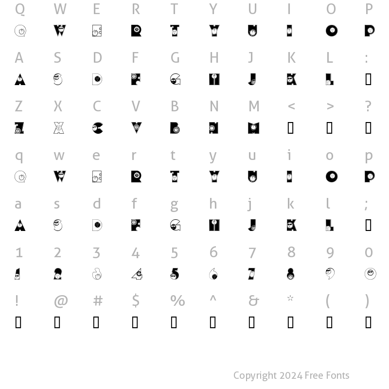 Character Map of SunshineKiddyFont Regular