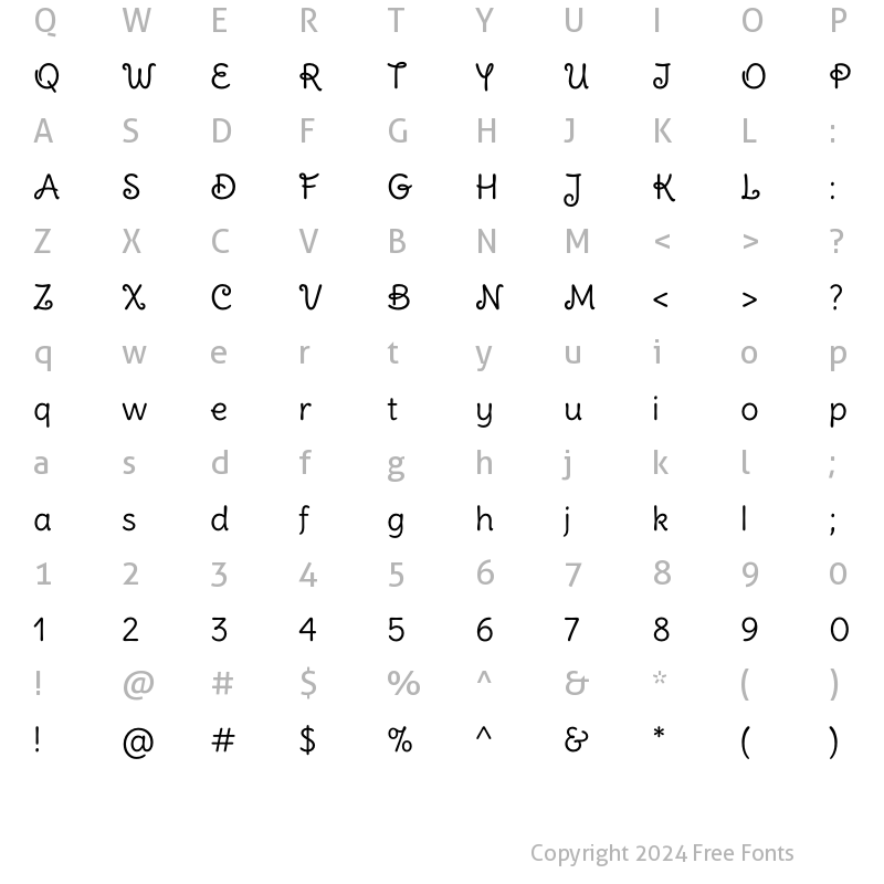 Character Map of SunSurf Bold Regular