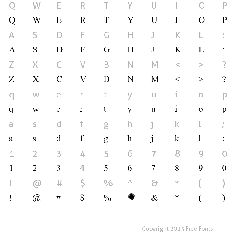 Character Map of Sunwalk Logo Regular