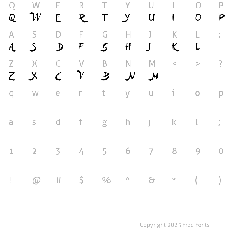 Character Map of Sunwind RawInitials Regular