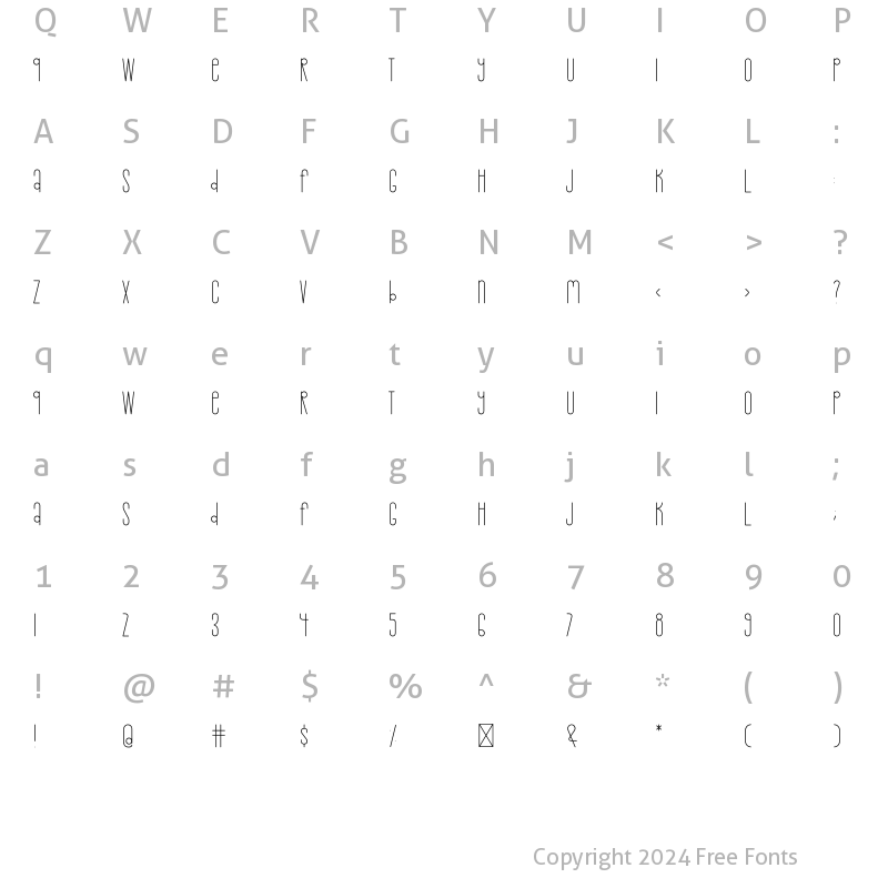 Character Map of Super Productivity Thin