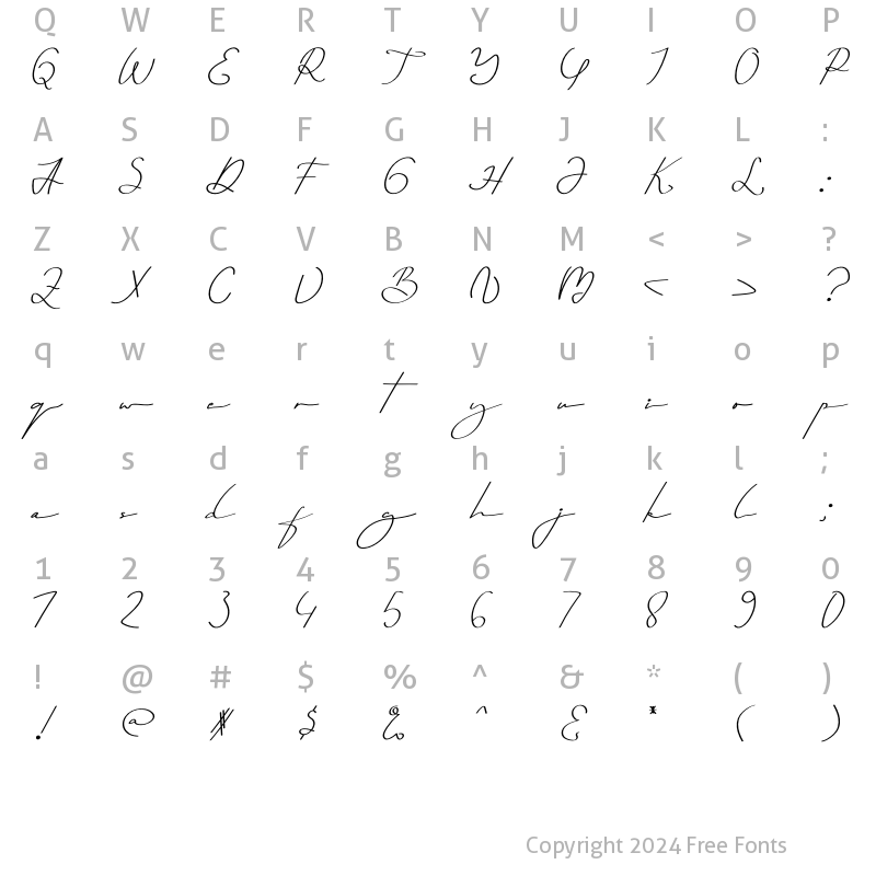 Character Map of Super Shining Regular