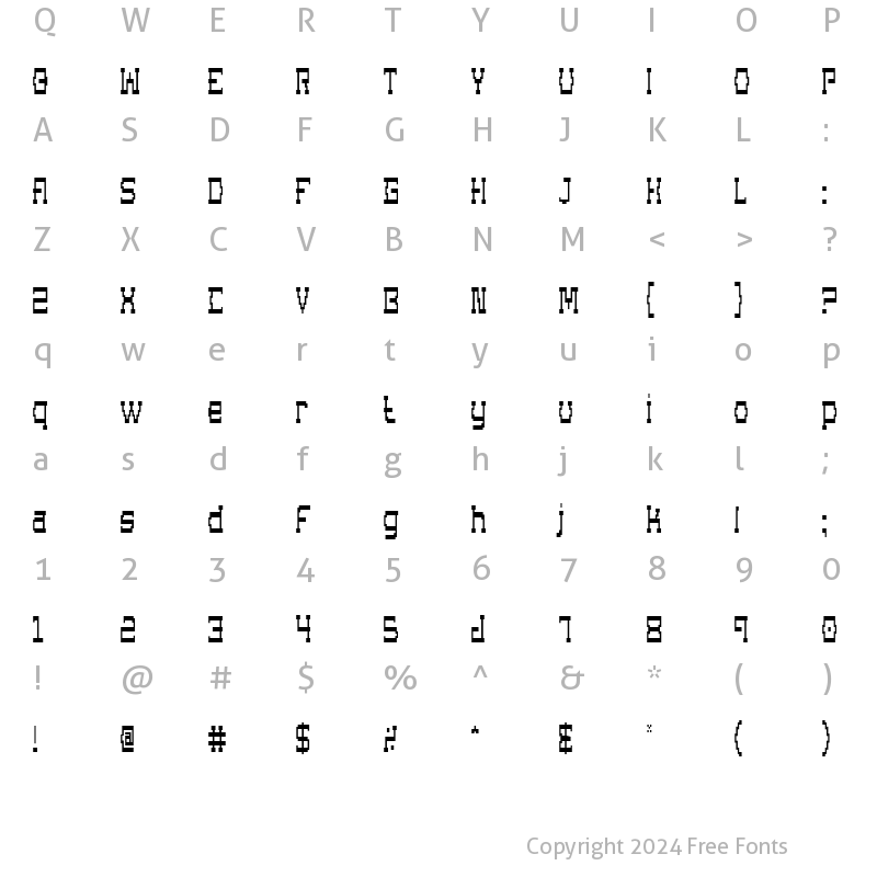 Character Map of Superago Condensed Condensed