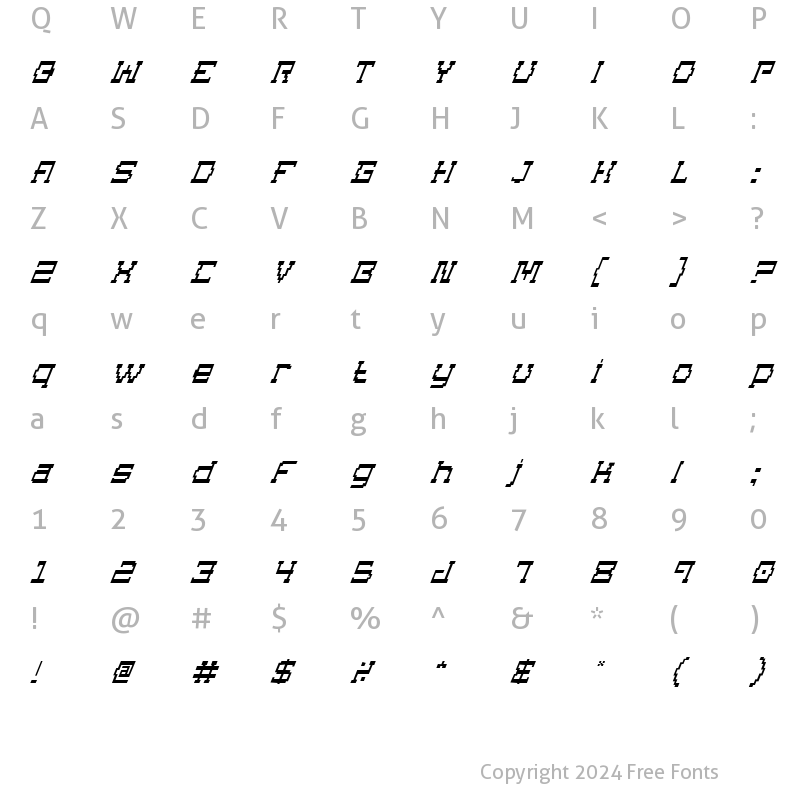 Character Map of Superago Italic Italic