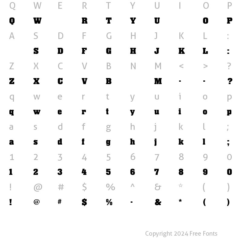 Character Map of SuperbaBold Regular