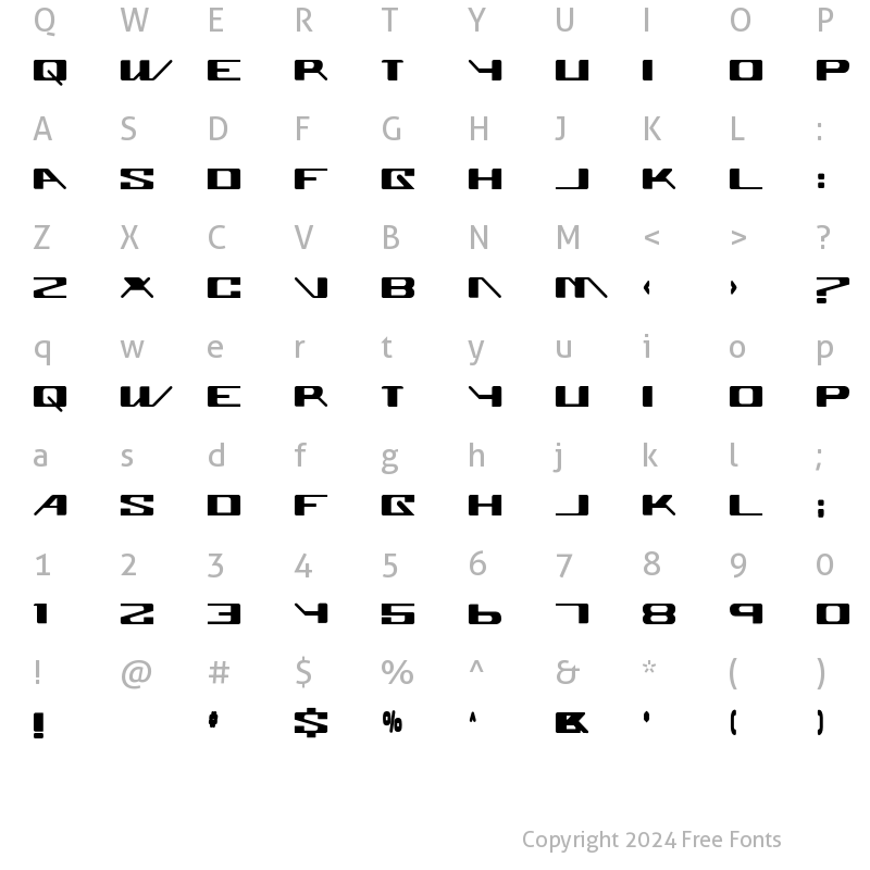 Character Map of Superglue Regular