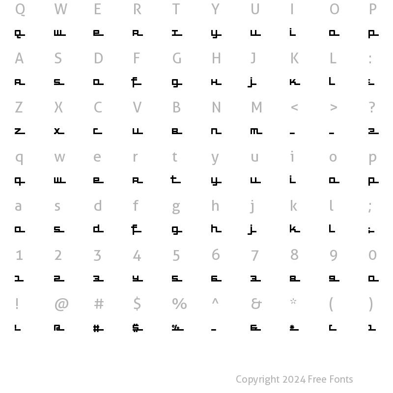 Character Map of SuperHighway Regular