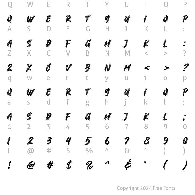 Character Map of Superion All Caps Regular