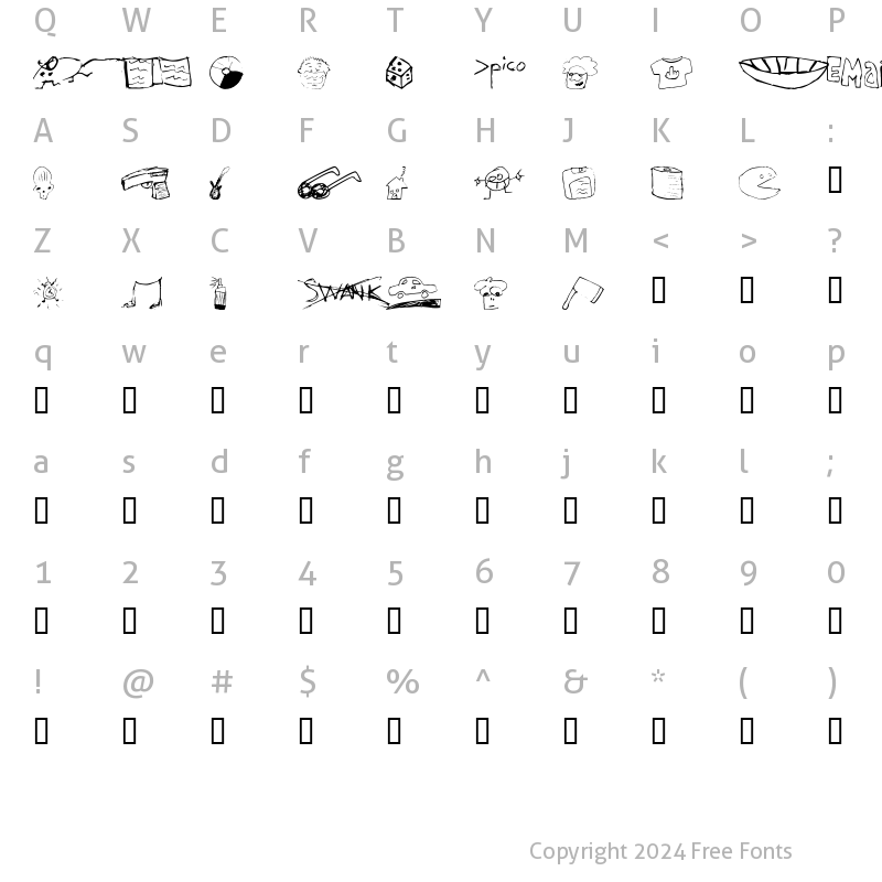 Character Map of SuperMattBatz Regular