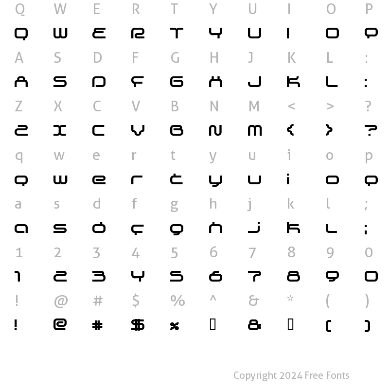 Character Map of supersonic Bold