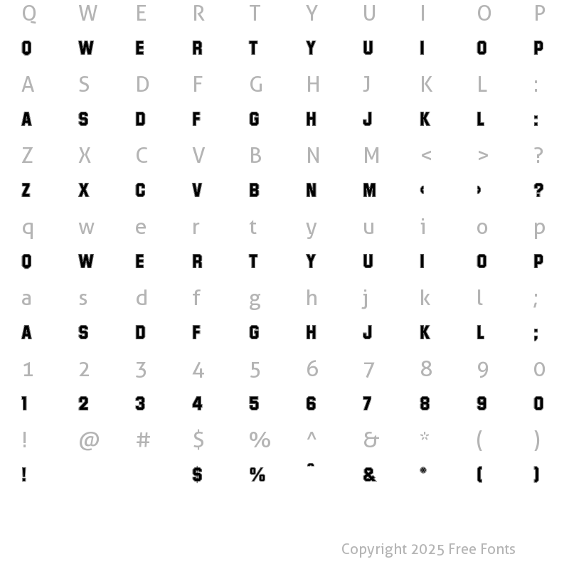Character Map of Superstar .. Plain Regular